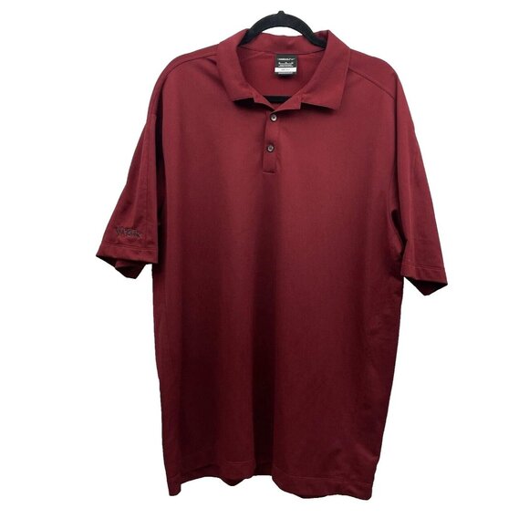 Nike Dri Fit Men's Polyester  Burgundy Short Sleeve Golf Polo Size XL VEGAS LOGO - Picture 1 of 16